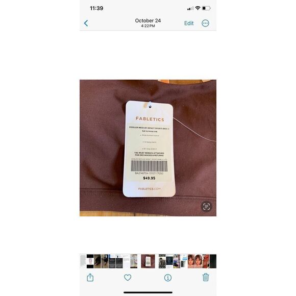 Fabletics Boost Medium Impact Sports Bra Brown Maroon Pink Melon Size Lg NWOT - Picture 5 of 13